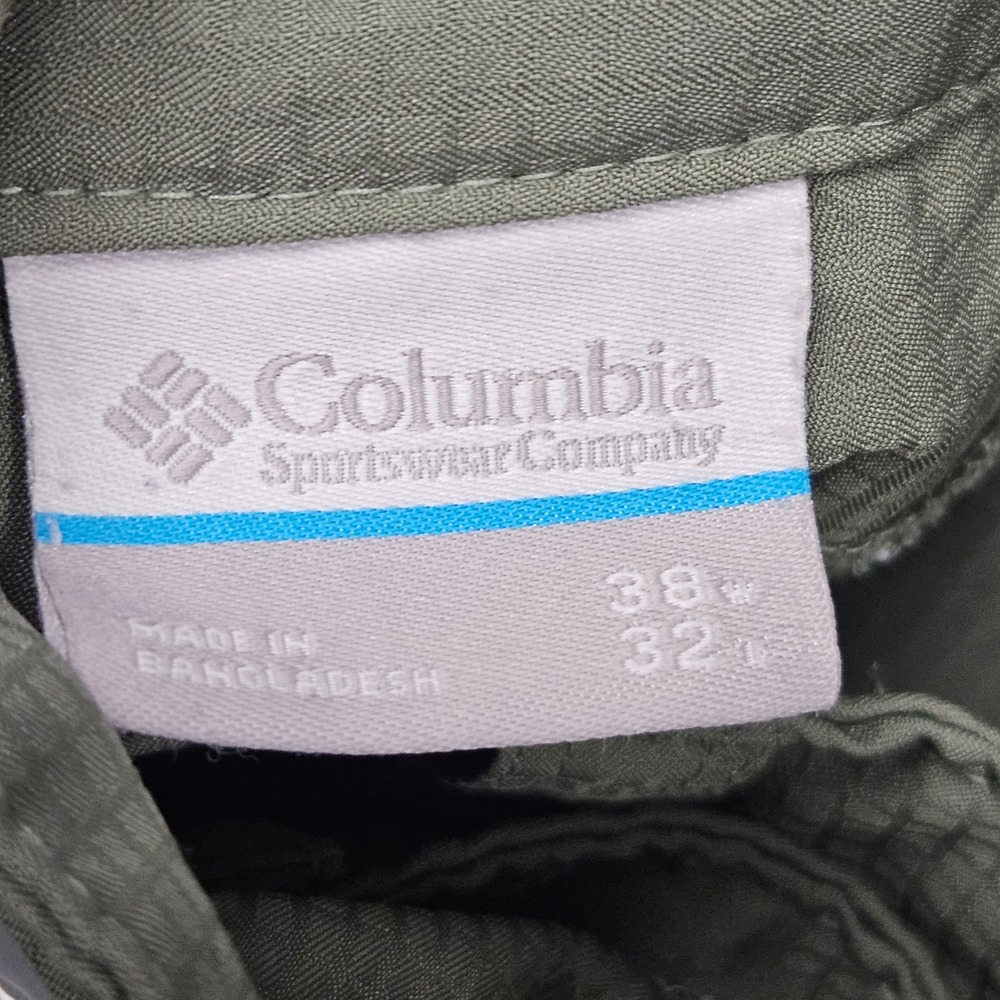Columbia PFG Convertible Cargo Pants 38x32 Green Zip Off‎ Utility Fishing Gear - Picture 3 of 10